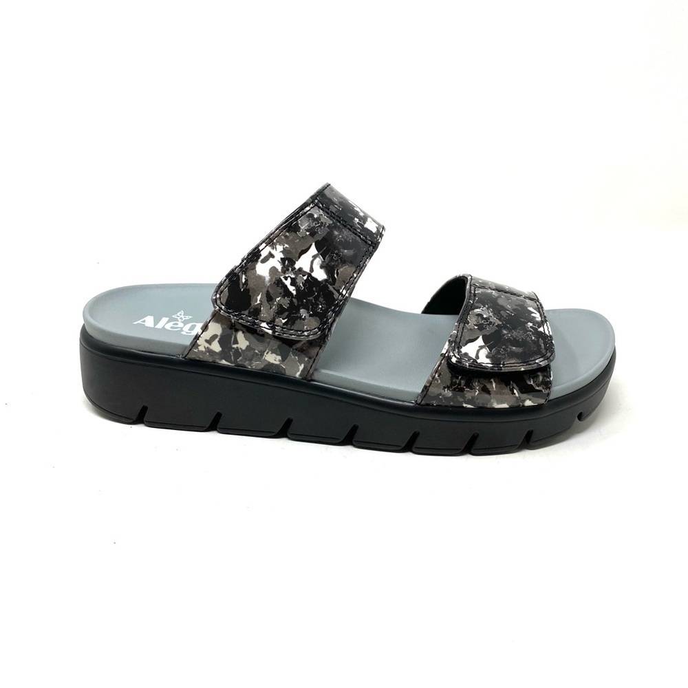 Alegria Rubie Collage Greys Platform Sandal Vegan Leather